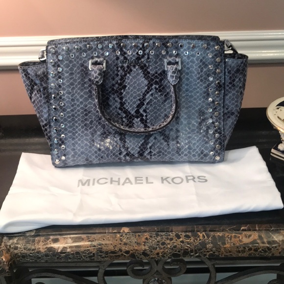 Michael Michael Kors Stella python blue denim mail - Picture 5 of 9